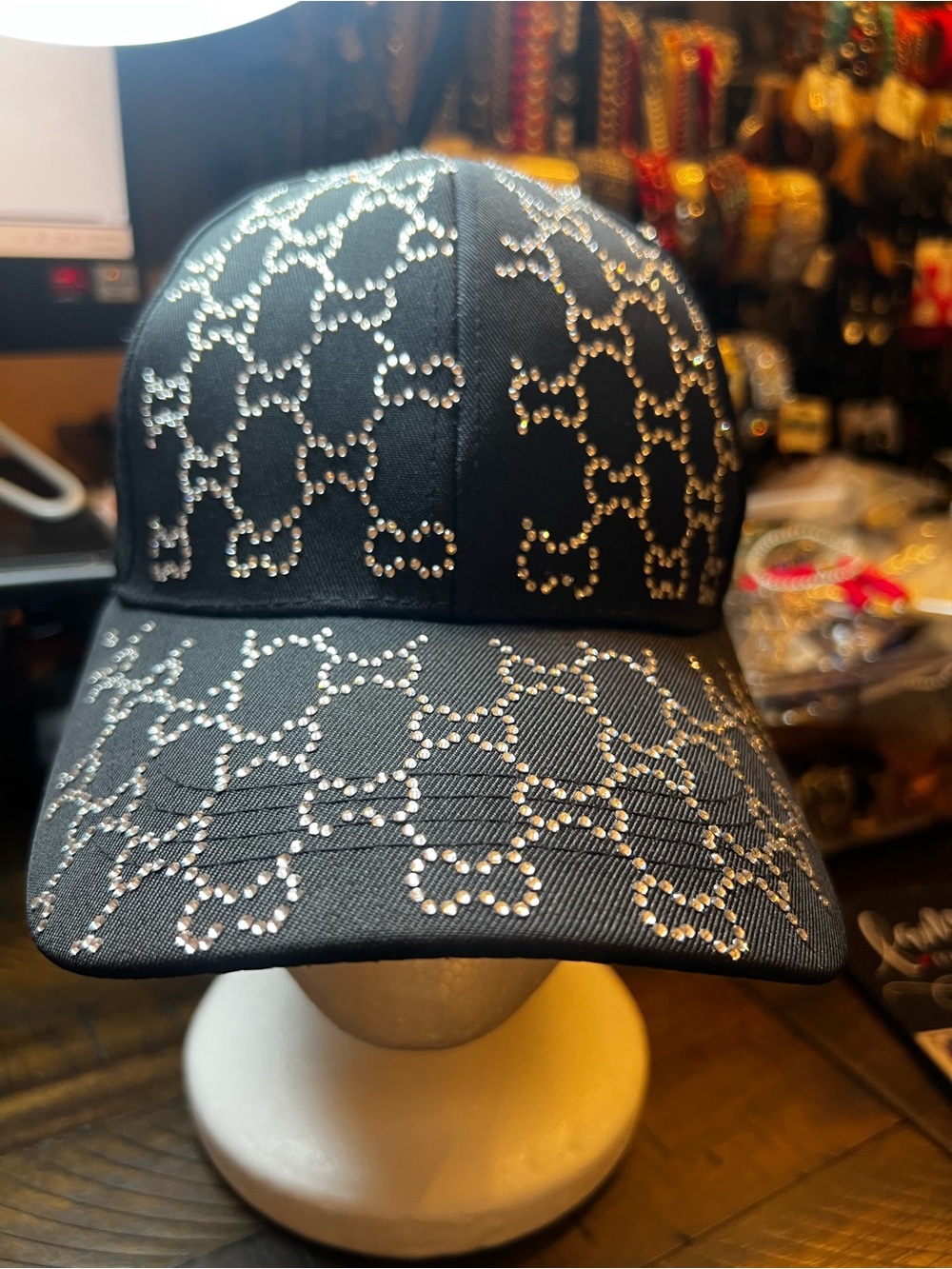 Black Crystal-Pattern Baseball Cap